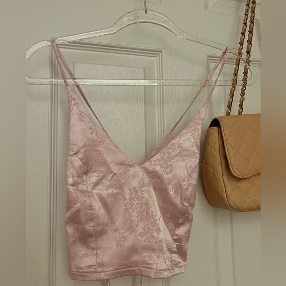 Silky pink top